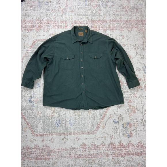 St. John's Bay Other - VTG St Johns Bay Heavyweight Men's Chamois Shirt  4XLT Green Flannel Gorpcore